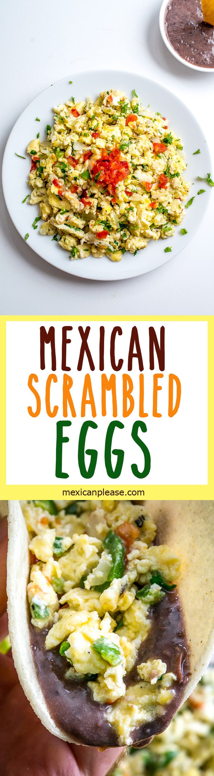 mexican scrambled eggs on a white plate