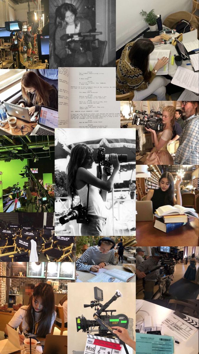 a collage of photos with people working on laptops and other things in the background