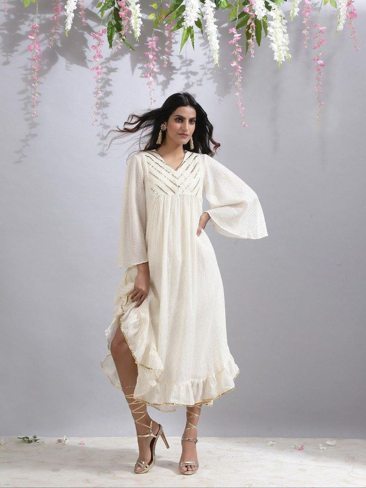 Jameela ivory tunic - Trendroots Bohemian Cotton Dress With Cutwork Hem, Off White Anarkali Dress With Lace Work, Festive Cotton Dress With Lace Work, Cotton Anarkali Dress With Lace Work, Elegant Straight Kurta Tunic For Summer, Spring Straight Kurta Dress With Lace Work, Bohemian Off White Kurta For Festive Occasions, Spring Straight Kurta With Lace Work, Elegant Summer Straight Kurta Tunic