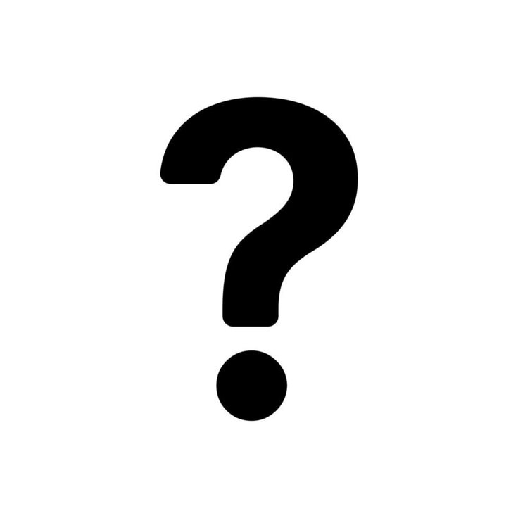 a black question mark on a white background