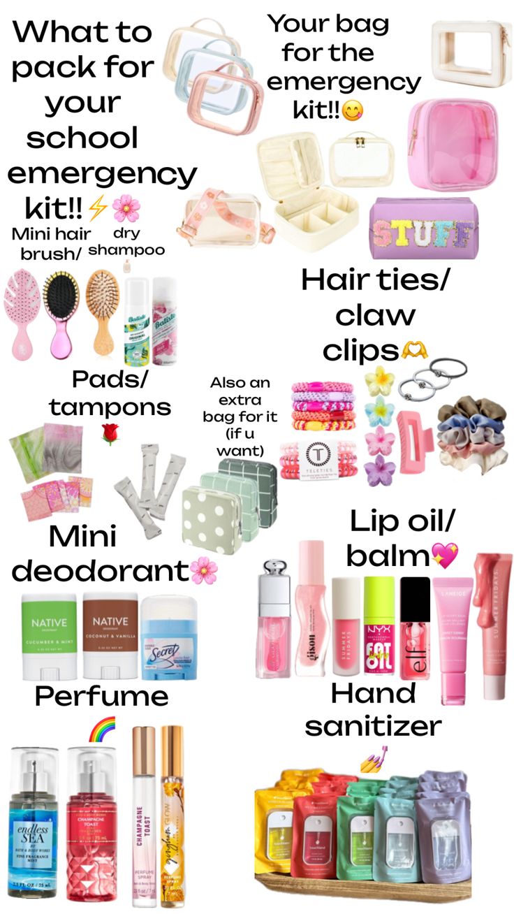 a poster with different types of cosmetics and other things to use for makeup on the face