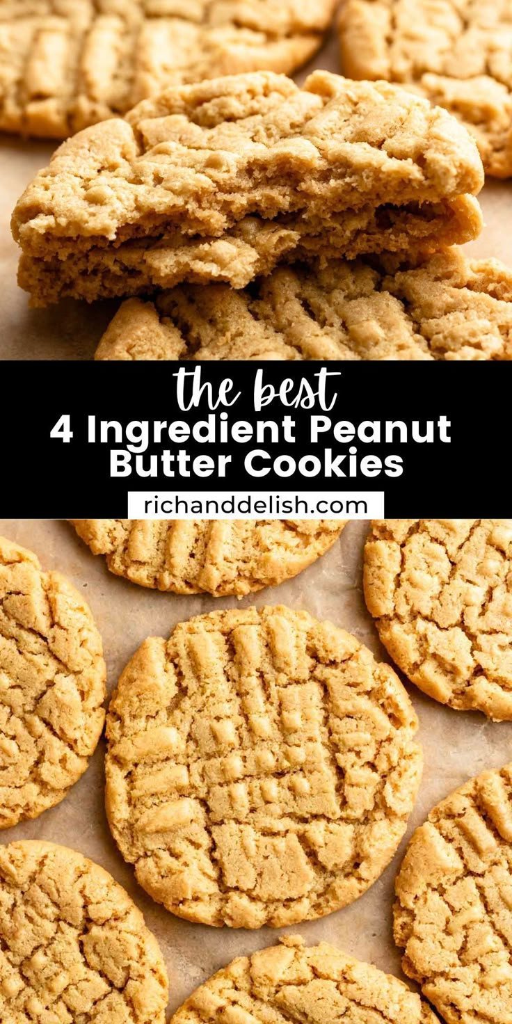 the best 4 ingredient peanut butter cookies