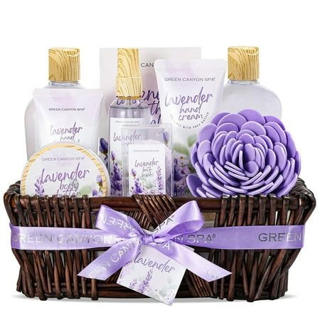 Green Canyon Spa Beauty Gift Set for Your Loved One! Our spa gift set is pampering bath and body products help to rejuvenate tired muscles and stiff joints, smooth and fresh skin for a luxurious bath experience Relaxing Holiday Gifts for Her: Best way to treat yourself or a loved one with our indulgent gift set, Bath and body spa set baskets is perfect birthday gift for women, Christmas, Valentine's Day, Mother's Day, and Halloween or other special occasions Luxurious Gift Set Includes: Shower G Bath Gift Basket, Weaved Basket, Bath And Body Gift Set, Lavender Spa, Lavender Gifts, Gift Baskets For Women, Spa Gift Basket, Bath Gift Set, Christmas Wedding Gifts