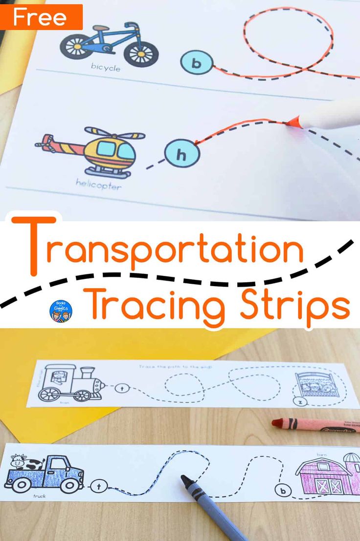 transportation traceing strips for kids to practice their handwriting and writing skills with the free printable worksheet