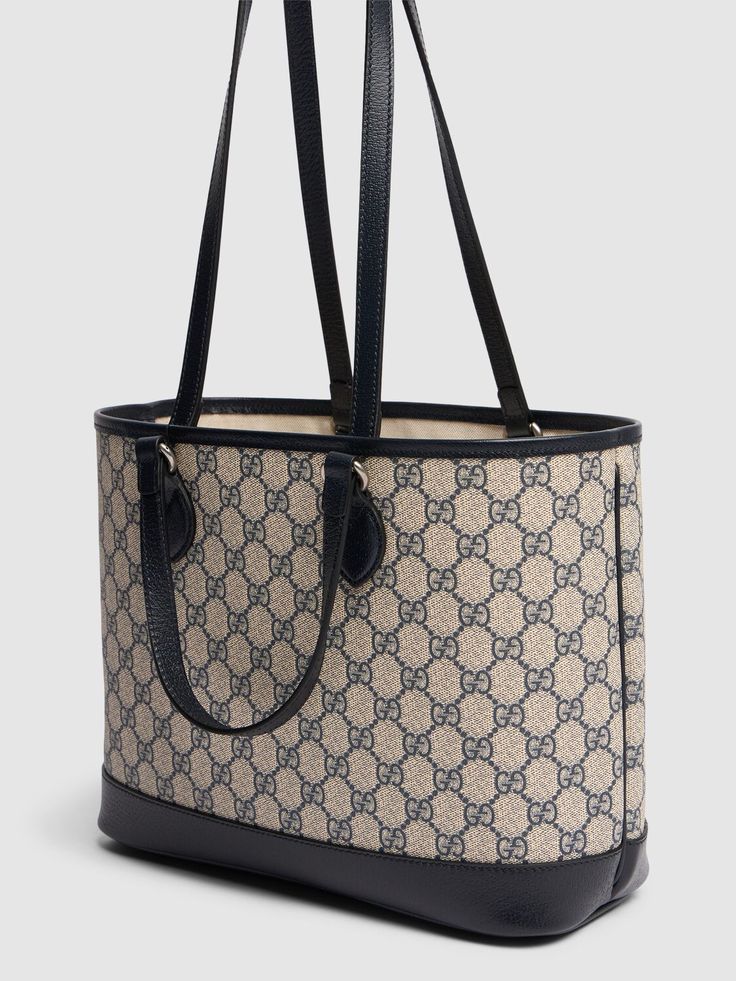 Height: 25cm Width: 31cm Depth: 13cm. Handle drop: 13.5cm. Strap drop: 29cm. Double top handles. Fixed straps. Logo detail. All over pattern placement may vary Elegant Monogram Canvas Rectangular Bag, Elegant Rectangular Monogram Canvas Bag, Elegant Handheld Monogram Canvas Bag, Elegant Shoulder Bag With Monogram Canvas And Top Handle, Elegant Monogram Canvas Shoulder Bag With Top Carry Handle, Elegant Monogram Canvas Shoulder Bag With Top Handle, Elegant Monogram Canvas Bag For Daily Use, Elegant Monogram Canvas Bags For Daily Use, Chic Gucci Bag With Double Handle