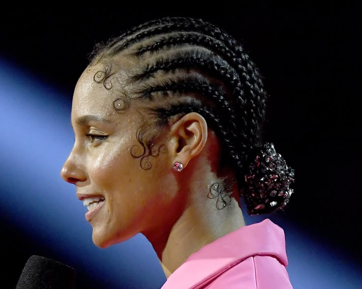 Alicia Keys Hairstyles Braids, Cornrows Low Bun, Low Bun Cornrow Hairstyles, Cornrows Bun Low, Cornrow Low Bun, Hairstyles To Grow Hair, Cornrows Natural Hairstyles, Alicia Keys Cornrows, 6 Feed In Braids