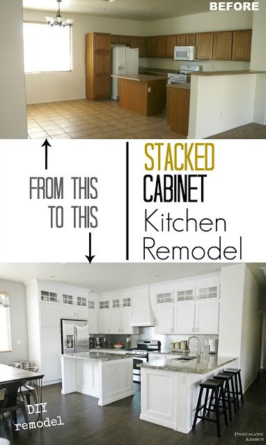 before and after pictures of a kitchen remodel