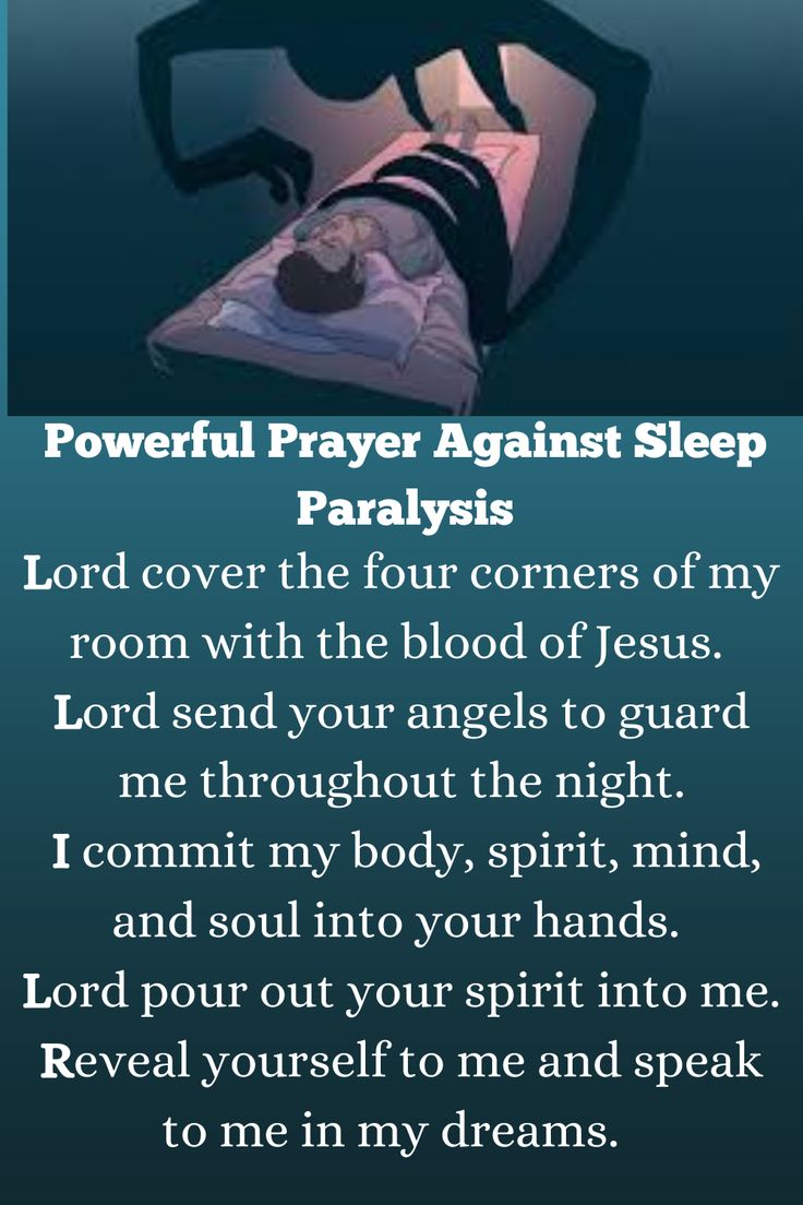 an image of a person laying in bed with the words powerful prayer against sleep paraly