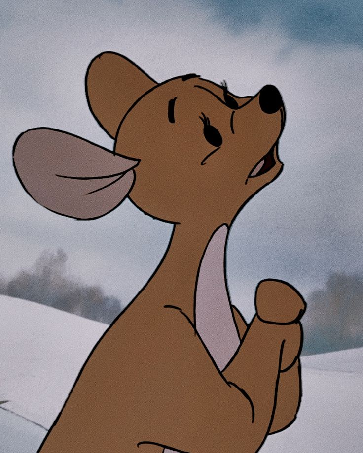 a cartoon dog with its mouth open in the snow