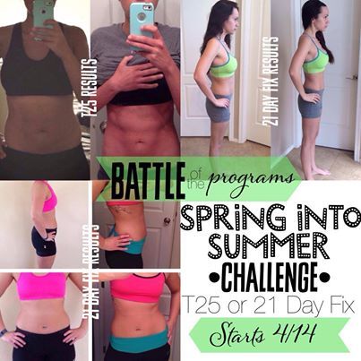 an advertisement for the spring into summer challenge with pictures of women in sports bras