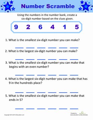 number scramble worksheet for kids to learn numbers