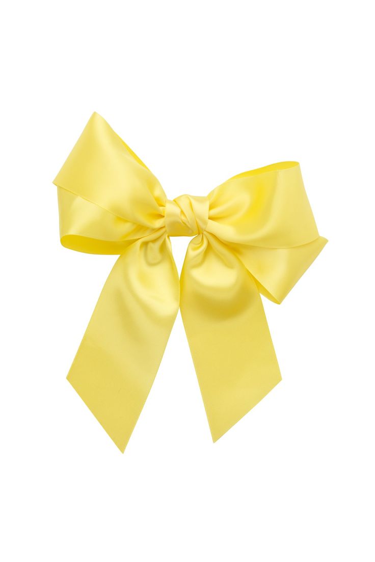 a large yellow bow on a white background