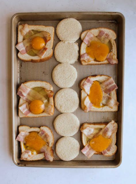 some food is laying out on a baking sheet