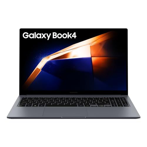 an open laptop computer with the words galaxy book 4 on it's display screen