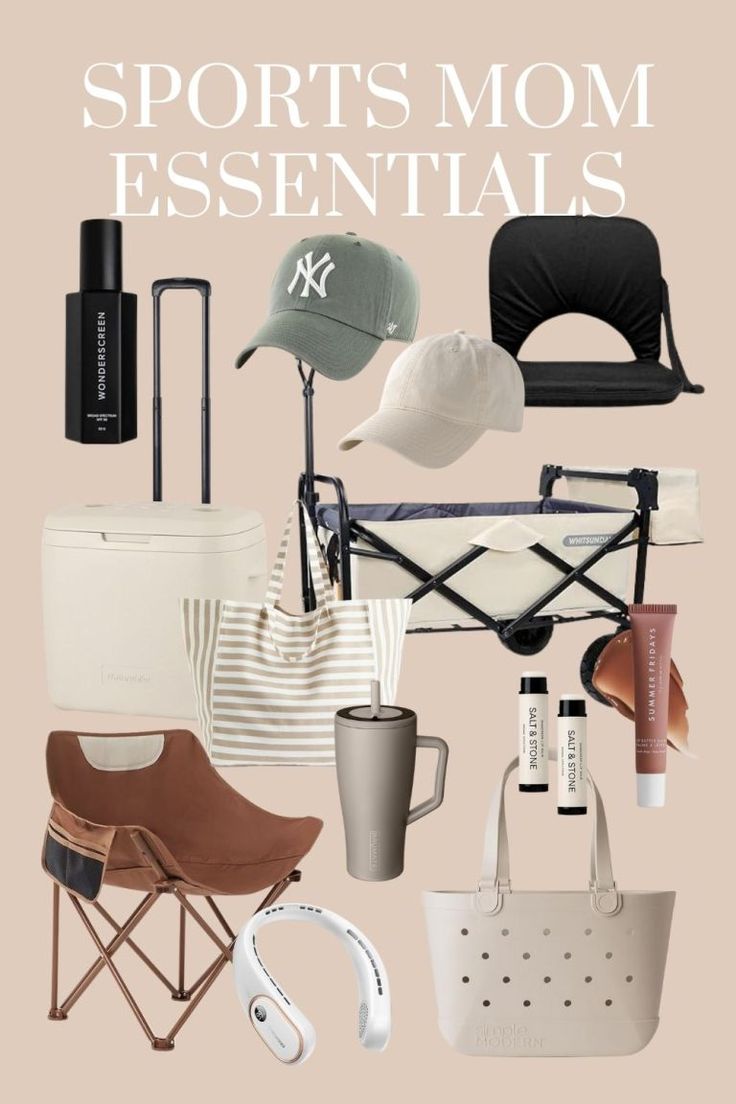 Sports mom essentials Football Team Mom Bag Essentials, Travel Sports Mom Hacks, Sport Mom Aesthetic, Sport Mom Bag Essentials, Soccer Mom Essentials, Sports Mom Must Haves, Sports Mom Aesthetic, Sports Mom Essentials, Soccer Mom Aesthetic