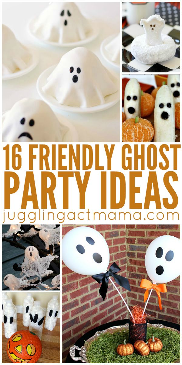 a collage of halloween ghost party ideas