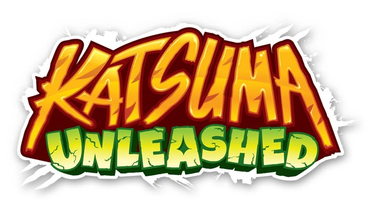 the words kaosuna unleashed are painted in bright green and orange colors