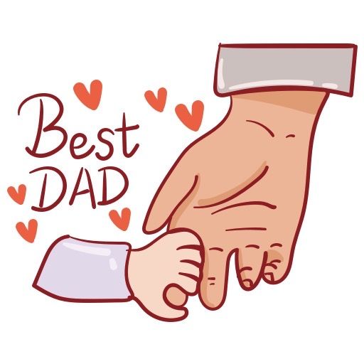 a hand holding the finger of a person with hearts around it that says best dad