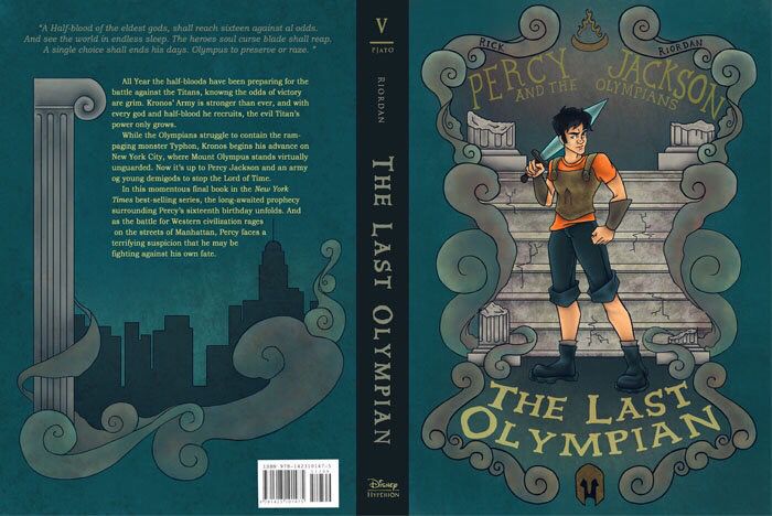 an illustrated book cover for the last olympian