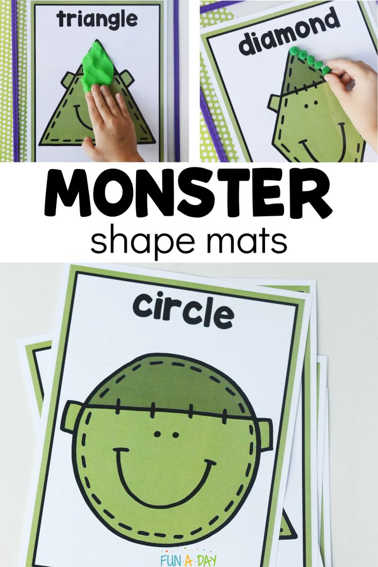 the monster shape mats are fun for kids to practice their shapes and numbers with this printable