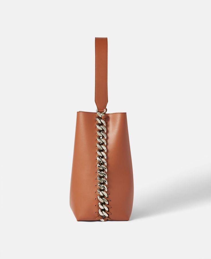 Women Brick Frayme Tote Bag | Stella McCartney US Modern Formal Shoulder Bag With Chain Detail, Modern Formal Shoulder Bag With Chain, Modern Leather Bags With Chain Strap, Elegant Top Handle Bag With Chain, Luxury Bags With Chain Strap For Everyday, Luxury Office Bags With Chain Detail, Luxury Office Bag With Chain Detail, Leather Tote Bag With Chain Strap, Everyday Leather Bags With Chain Strap