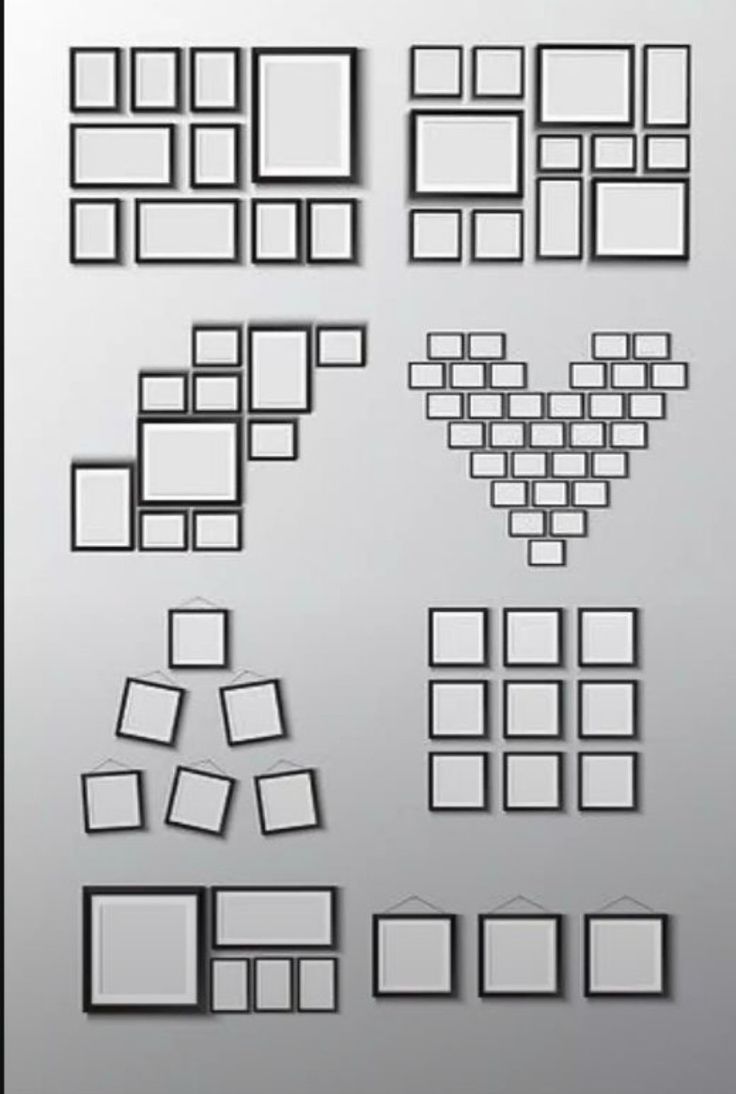 a bunch of different shapes and sizes of frames