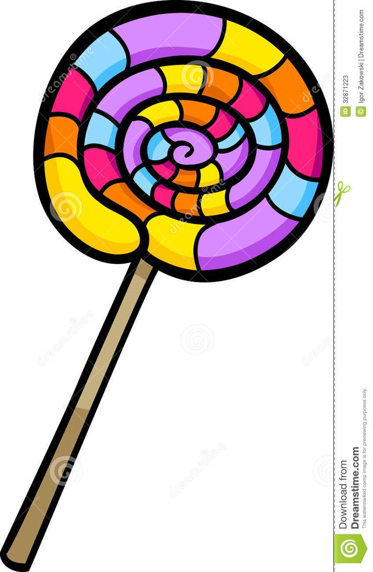 a colorful candy lollipop on a stick with a white background royalty free illustration