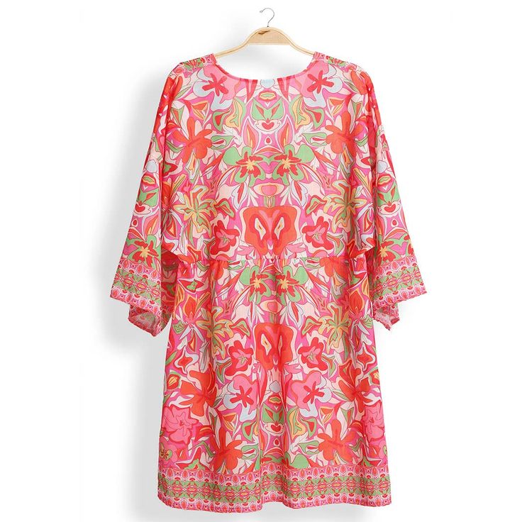 Floral Print Summer Cover-Up Get ready to flaunt those flower power vibes with our Floral Print Summer Cover-Up. Bring some serious style to your summer wardrobe with this flowy, fun, and effortlessly chic piece. Perfect for lounging by the pool or strolling along the beach, this cover-up will make you feel like a summertime dream (no green thumb required)!Floral Patterned Design - 30% Cotton, 70 Polyester - Perfect for Summer Beach/Vacation **Size- One Size Fits All** Vibrant Print Summer Dress, Summer Dresses With Vibrant Patterned Print, Summer Dresses With Vibrant Print And Patterned Color, Printed Beach Dress For Spring Cover-up, Patterned Beach Dresses For Spring, Patterned Summer Vacation Dresses, Patterned Summer Dresses For Vacation, Patterned Summer Dress For Vacation, Summer Vacation Dresses In Patterned Color