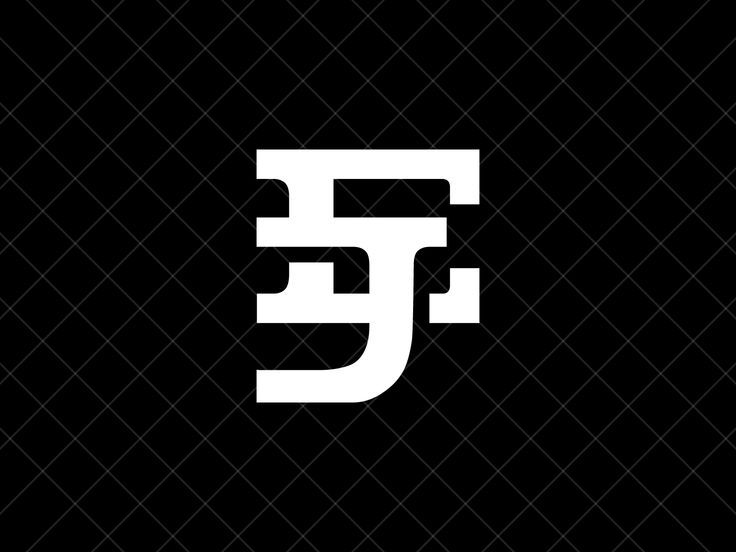 the letter f is made up of two letters, one in white on black background