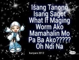 an animated image with the words, i sang tangg sagot what if maging wom ako