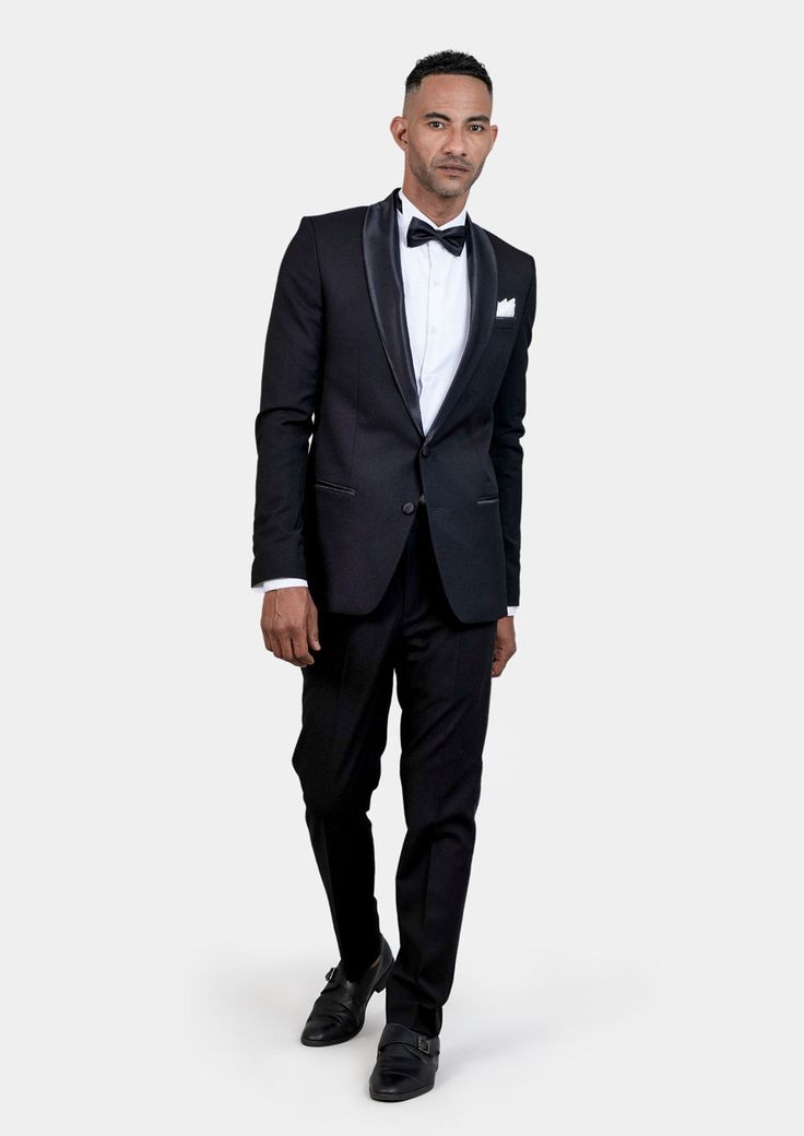 Jacket & pants included. Vest optional. Delivered in just 3 weeks. Free shipping. Covered by our Free Remake Guarantee. Complete the look with Shirts, Ties & Squares. Notch Lapel Tuxedo For Black-tie Gala Events, Tuxedo Suits For Black-tie Gala Events, Black Formal Blazer For Gala, Black Formal Gala Blazer, Black Gala Blazer For Formal Occasions, Black Tuxedo For Black-tie Gala, Black Tuxedo For Black-tie Gala Events, Classic Black Suits For Gala, Classic Black Tuxedo For Gala