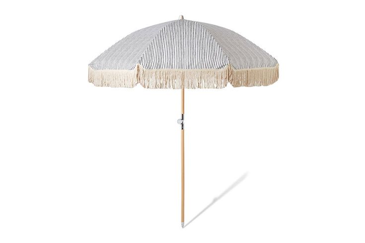 an umbrella with fringes is shown on a white background