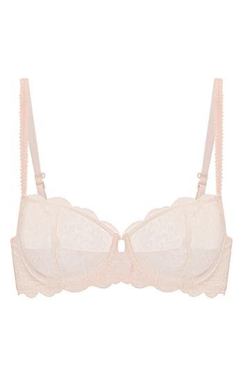 Designed in France, this dreamy lace bra offers divine comfort and a flattering shape with supportive underwire and an inner tulle sling. Back J-hook converts straps to racerback 75% polyamide, 25% elastane Hand wash, dry flat Imported Full Coverage Lace Nursing Bra With Delicate Lace, Lace Nursing Bra With Removable Pads, Full Cup Lace Nursing Bra With Lace Closure, Feminine Lace Nursing Bra With Lace Closure, Feminine Nursing Bra With Lace Closure, Delicate Lace Wedding Bra, Lace Nursing Bra With Padded Cups, Delicate Lace Full Cup Nursing Bra, Feminine Lace With Built-in Bra