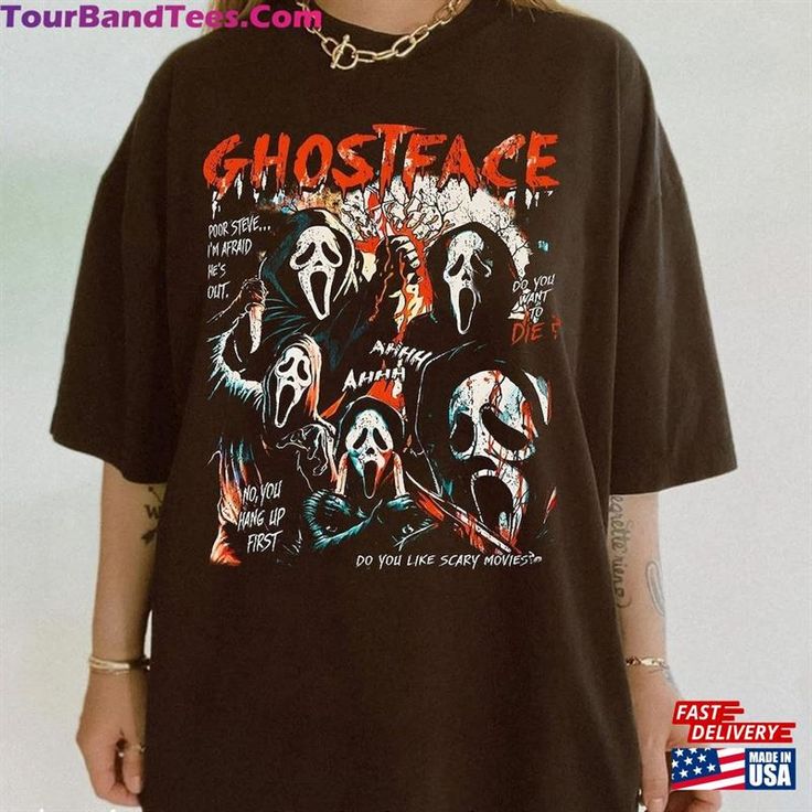 Vintage Ghostface T-Shirt Scream Movie Shirt Let Unisex Sweatshirt Check more at https://tourbandtees.com/product/vintage-ghostface-t-shirt-scream-movie-shirt-let-unisex-sweatshirt/ Ghostface Clothes, Vintage Ghostface, Thrift Wishlist, Scream Movie, Movie Shirts, Top Trends, Scream, Unisex Sweatshirt, Mother’s Day