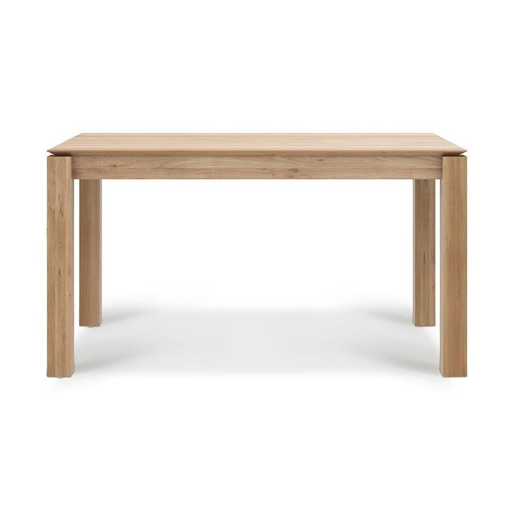 a wooden table with two legs and one leg extended to the side, against a white background