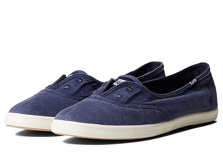 Keds Chillax Mini Twill - Women's Shoes : Navy : Make Keds Chillax Mini Twill your favorite weekend style for comfort walking on street. Washable cotton canvas upper. Soft and breathable textile lining. Removable EVA Softerra footbed. Slip on sneaker. Round toe. Stitched eyelets without laces. Internal stretch gore for easy on-and-off. Branding patch on heel, collar, and tongue. Flexible, lightweight rubber outsole. Imported. Measurements: Weight: 6 oz Product measurements were taken using size Sporty Everyday Textile Slip-on Sneakers, Sporty Cotton Slip-on Sneakers, Cotton Low-top Slip-on Sneakers With Cushioned Footbed, Casual Slip-on Sneakers, Casual Canvas Slip-on Sneakers With Speckled Midsole, Casual Slip-ons With Textured Sole For Streetwear, Sporty Slip-on Canvas Shoes For Everyday, Sporty Everyday Slip-on Canvas Shoes, Casual Cotton Slip-on Sneakers With Vulcanized Sole