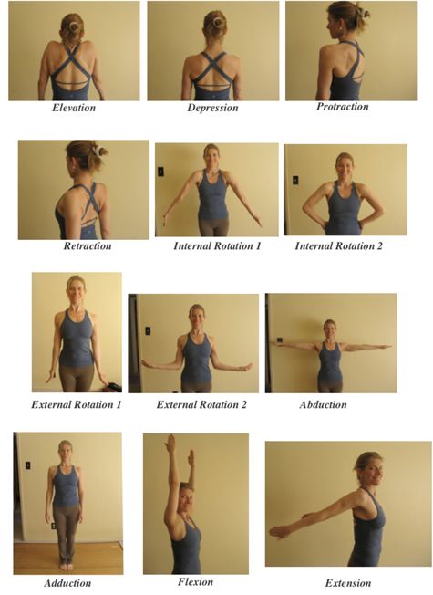 an image of a woman doing exercises on her back and shoulders in various poses with the instructions below