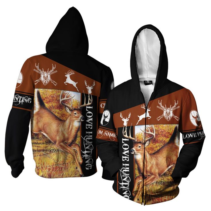 Love Hunting Custom Name Zip Hoodie For Deer Hunters In Daily Life available in T-shirt, hoodie, tank top, longsleeve, multi color and size S M L XL XXL 3XL 4XL 5XL. Shipping from the US. Easy 30 day return policy - Shop now! 6.1-ounce, 100% cotton .Double-needle neck, sleeves and hem; Roomy Unisex Fit. Ash is 99% cotton, 1% poly; Sport Grey is 90% cotton, 10% poly; Dark Heather is 50% cotton, 50% polyester .Decoration type: Digital Print. Made by Gildan Hooded Tops For Outdoor Fall Season, Hooded Fleece Top For Outdoor, Black Hooded Top With Sublimation Print, Casual Hoodie For Outdoor, Fall Sports Hoodie With Graphic Print, Sports Hoodie With Graphic Print For Fall, Long Sleeve Hoodie With Sublimation Print For Fall, Outdoor Fleece Hoodie Tops, Winter Hoodie For Outdoor Activities