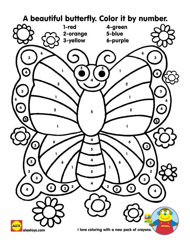 a butterfly color it by number for kids