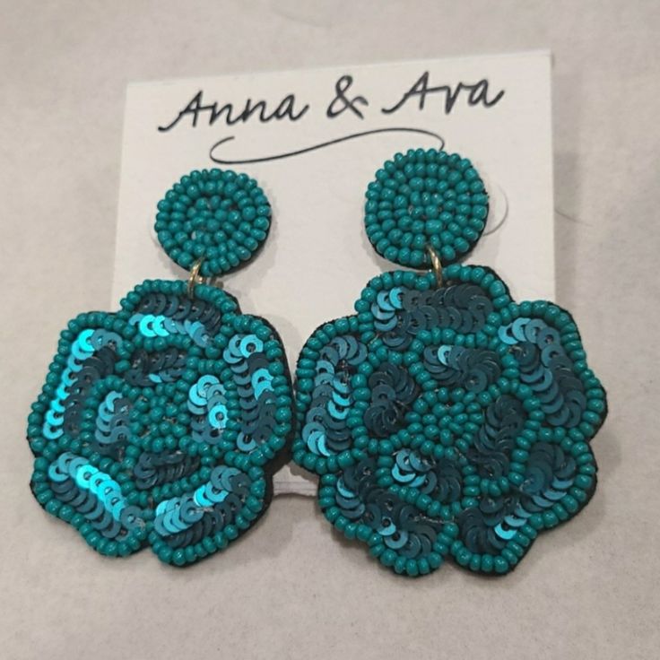 Flower Sequined Teal Earrings Lightweight And Never Used, New. Perfect For A Nice Pop Of Color To Any Outfit New To Poshmark? Join And You Can Receive $10 Off Your First Purchase With My Code 1leslie1513 Bundle And Save Blue Flower Shaped Earrings For Summer, Blue Flower-shaped Summer Earrings, Turquoise Flower Jewelry For Party, Blue Flower Earrings For Summer Party, Blue Drop Flower Earrings For Party, Handmade Blue Flower Earrings For Party, Blue Flower-shaped Party Earrings, Blue Flower Shaped Party Earrings, Blue Beaded Flower Earrings For Summer