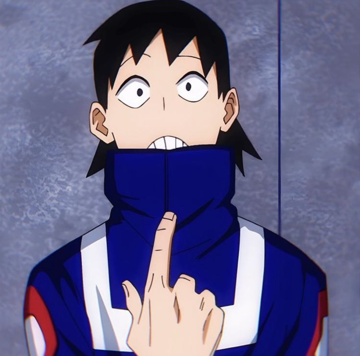 an anime character with his finger up to the camera