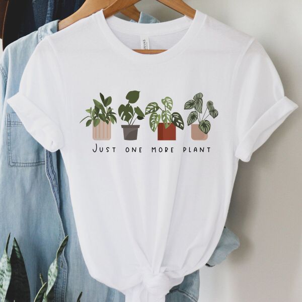 C$ 4.70 43％ Off | Basic O-collar Short Sleeved Just One More Plant Print Harajuku Top Women T-shirt Casual Ladies Women T-shirt Girl,Drop Ship Tees Pattern, Unique Plants, Ladies Tee Shirts, Plant Print, Tee Shirt Print, Summer Tee, T Shirt For Women, Classic Pattern, Harajuku Fashion