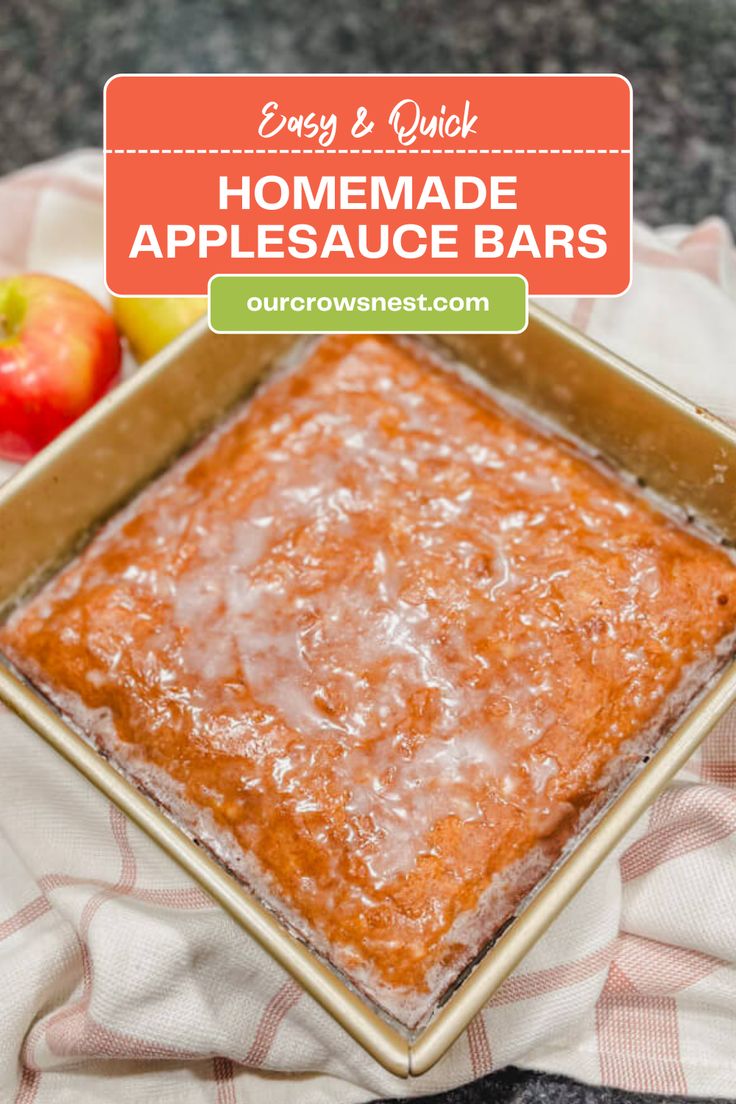 an image of homemade applesauce bars in a pan