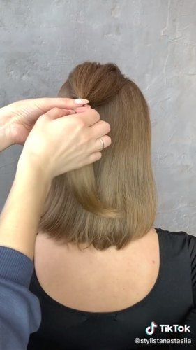 Up Do Shoulder Length Hair Up Dos, Beehive Half Up Half Down, Barettes Hairstyles Side Part, Hair For Wedding Guest Medium Half Up, Medium Length Hair Dos Half Up, Hairstyle Half Up Half Down Straight, Half Updos For Shoulder Length Hair, Partial Updos For Medium Hair Half Up, Half Up Half Down For Shoulder Length Hair