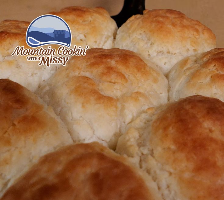 closeup of freshly baked rolls in a box with mountain cookie missp sticker