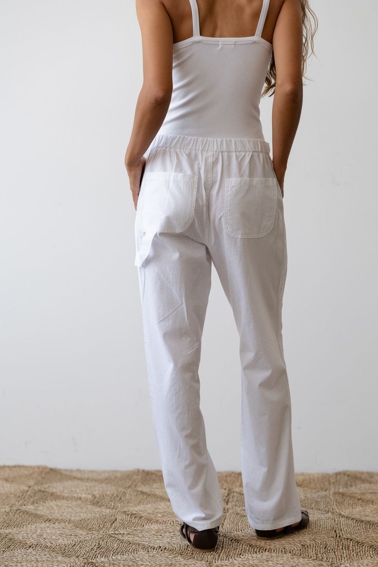 The Sandwash Painter Pant is crafted from our lightweight 100% Cotton Sandwash fabric. This full length pant features a drawcord waistband, side and back pockets, and a hammer loop. Made in Los Angeles Utility Pants With Elastic Waistband And Relaxed Fit, Daywear Straight Pants With Pockets, Cotton Bottoms With Pockets For Daywear, Straight Pants With Pockets For Daywear, Utility Straight Leg Pull-on Pants, Relaxed Fit Pull-on Pants For Daywear, Straight Leg Bottoms With Side Pockets For Daywear, Relaxed Fit Bottoms With Pockets For Daywear, Cotton Pants With Pockets For Daywear