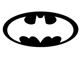 the batman symbol is shown in black and white