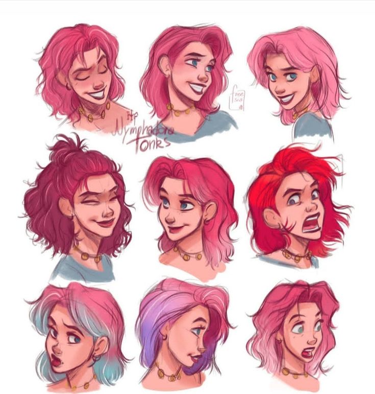 the different stages of hair and facial expressions