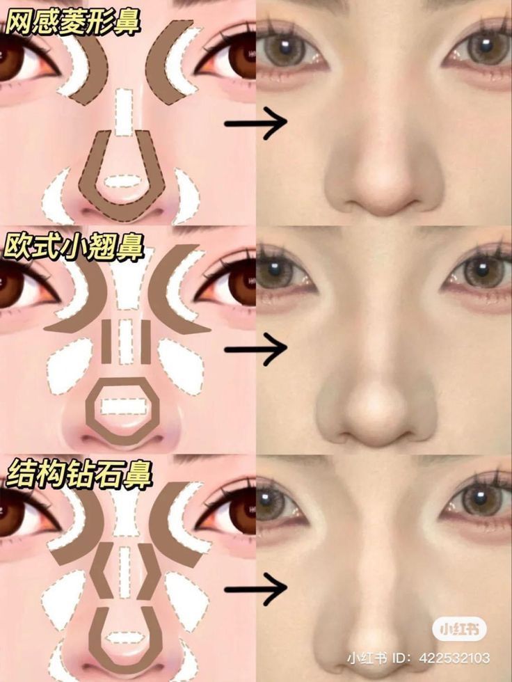 Korean Nose, Asian Makeup Tutorials, Maquillage On Fleek, Anime Eye Makeup, Nose Makeup, Gyaru Makeup, Doll Eye Makeup, Beauty Makeup Tutorial, Nose Contouring