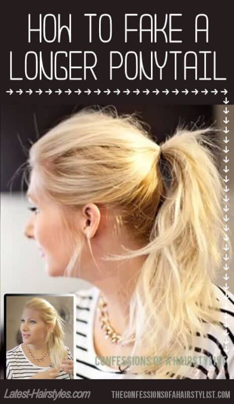 How to Make Your Ponytail Look Longer High Ponytail Styles, Ponytail Trick, Hairstyle Ideas For Long Hair, Prom Hairstyle Ideas, Ponytail Tutorial, Butterfly Haircut, Prom Hairstyle, Pony Tails, Hair Guide